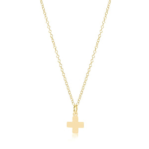 16" necklace gold - signature cross gold charm