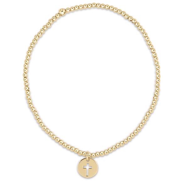 classic gold 2mm bead bracelet - blessed small gold charm