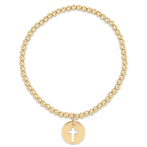 Classic Gold 3mm bead bracelet - blessed gold disc