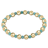 gold grateful pattern 6mm bead bracelet