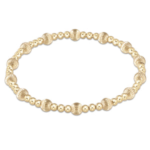 dignity sincerity pattern 5mm bead bracelet - gold