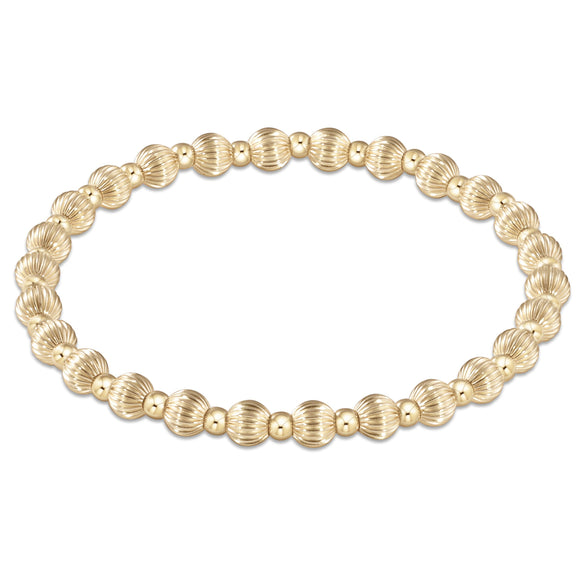 dignity grateful pattern 5mm bead bracelet - gold