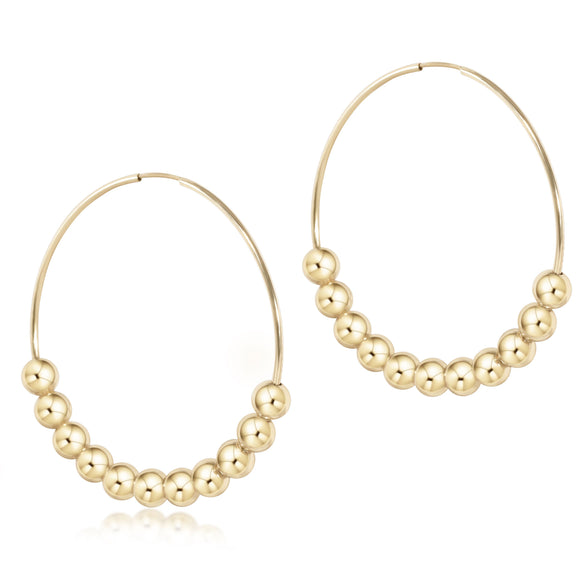 classic beaded bliss hoop - 6mm gold 1.75