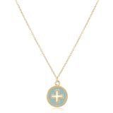 16" necklace gold - signature cross disc