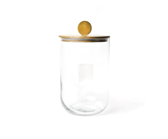 Wooden lid glass jar-medium Happy Everything