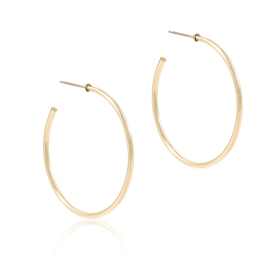 round gold post hoop - 2mm  1.75"
